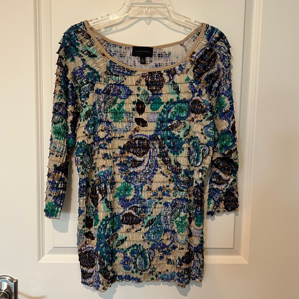 Investments 3/4 Ragland Sleeve Pullover Top